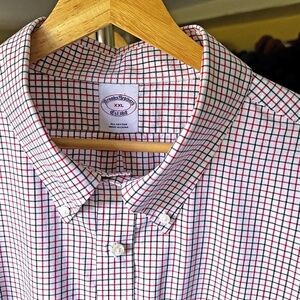 Brooks Brothers XXL windowpane Poplin Button Down Mens Shirt - Golden Fleece
